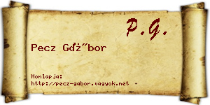 Pecz Gábor névjegykártya